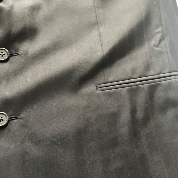 Size XXL David G. Cotugno Mens 2 Button Silk Wool Blazer Jacket Black Stripes - Picture 9 of 11